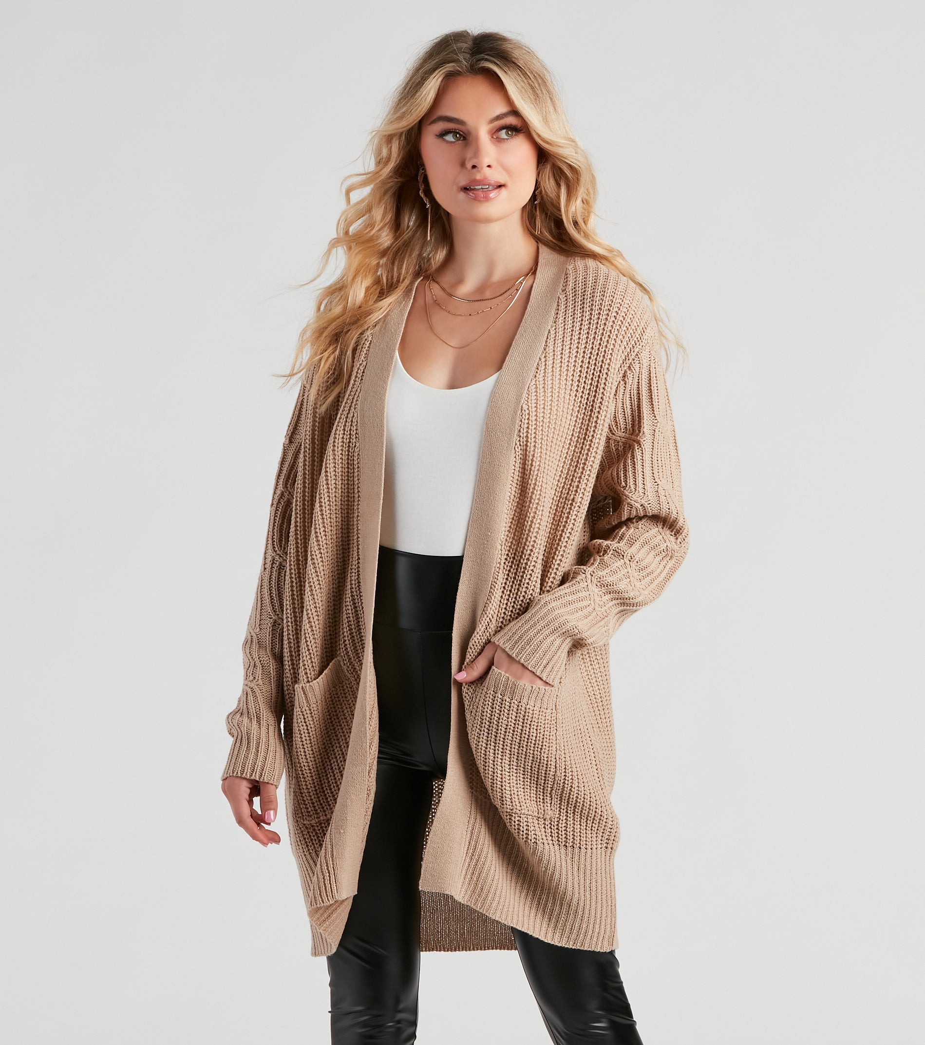 Cozy Up Cable Knit Oversized Cardgian