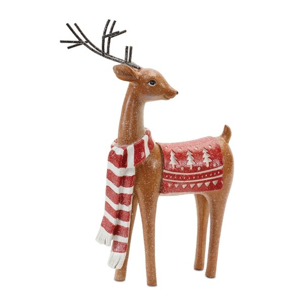 Glittered Nordic Deer Figurine (Set of 3)