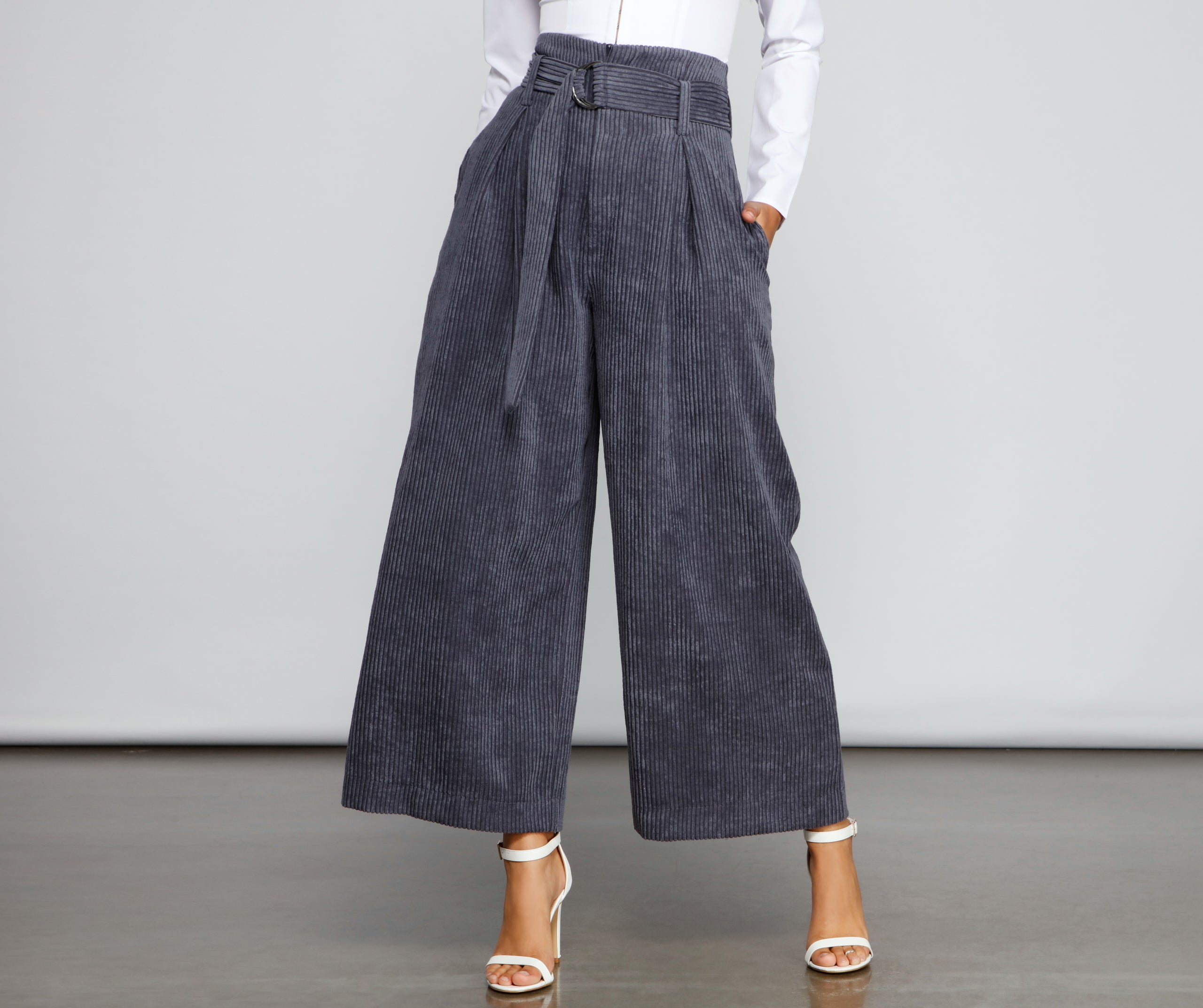 High Waist Flared Corduroy Pants