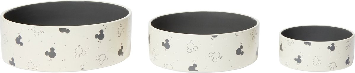 Disney Mickey Mouse Watercolor Silhouette No-Skid Ceramic Dog and Cat Bowl