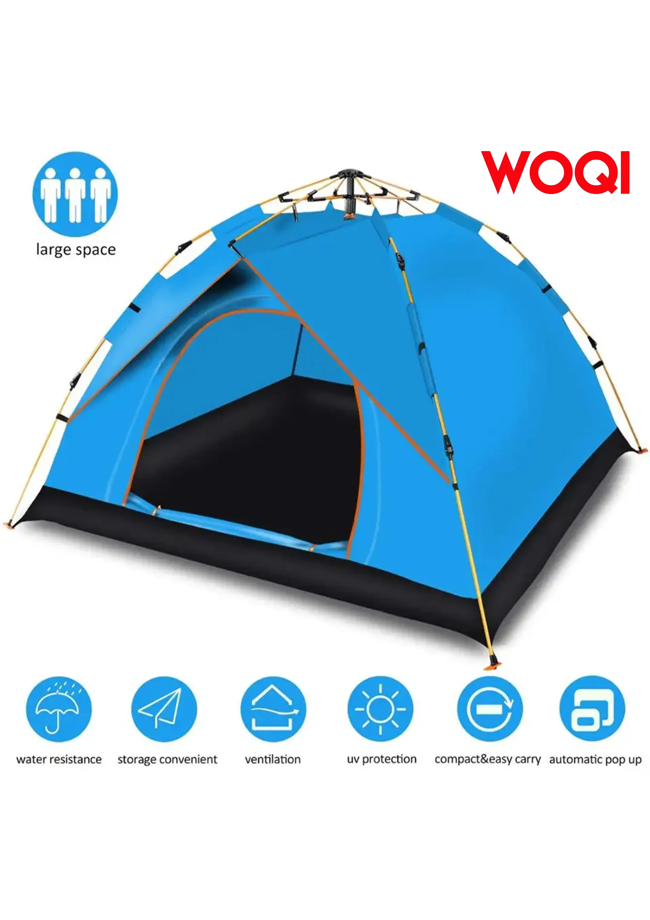 Woqi Portable Outdoor Anti UV Waterproof Instant Pop Up Automatic Instant Tent for Camping Hiking Beach Fishing Picnic Travel