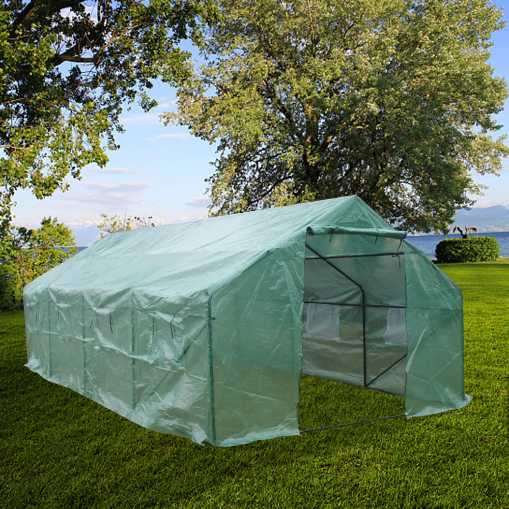 Carevas 20′x10′x7′-B Heavy Duty Greenhouse Plant Gardening Spiked Greenhouse Tent