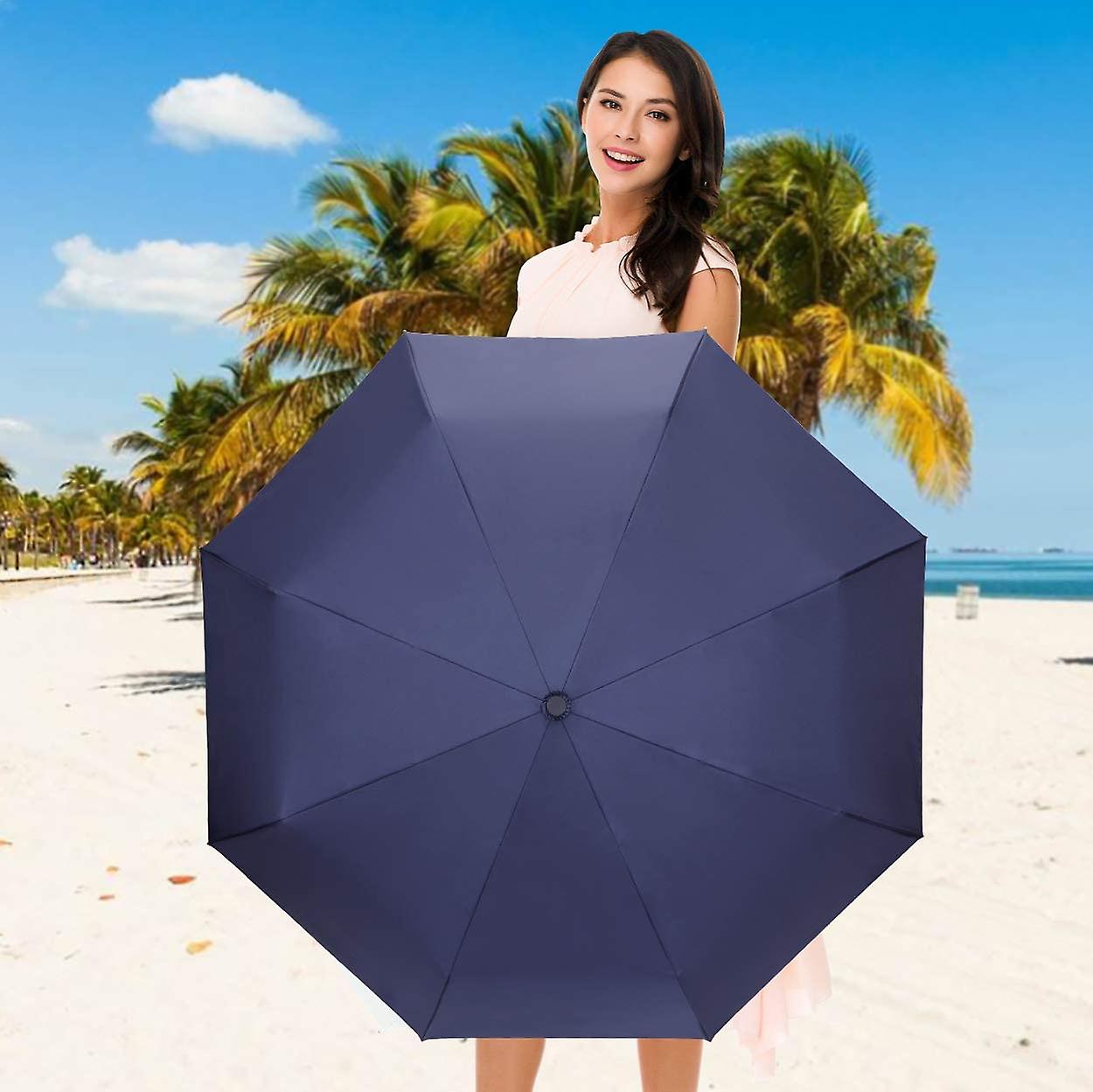 Liangnv Uv Sun Umbrella Compact Folding Travel Umbrella Auto Open And Close For Windproof， Rainproof and 99.98% Uv Protection Parasol With Black Anti-uv