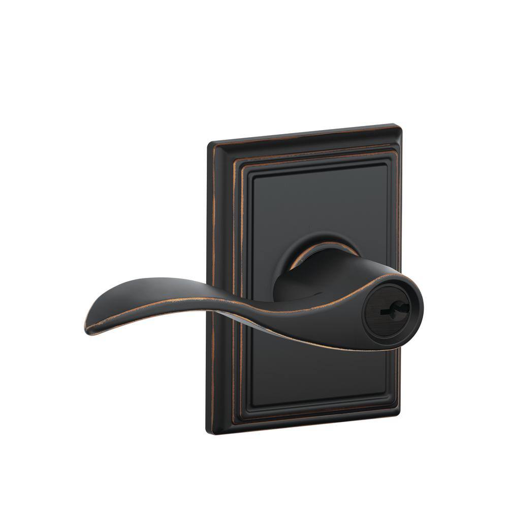 Addison Rose Aged Bronze Keyed Entry Accent Door Lever F51A ACC 716 ADD