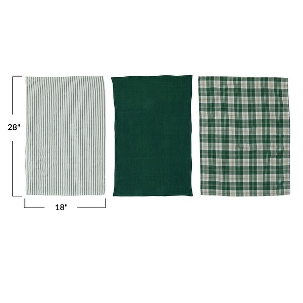 Cotton Waffle Weave Tea Towels，Set of 3