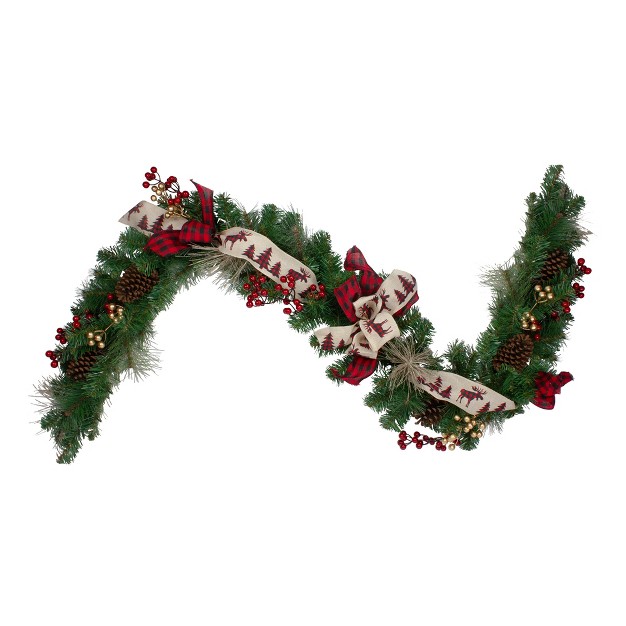 Bows And Berries Artificial Christmas Garland Unlit