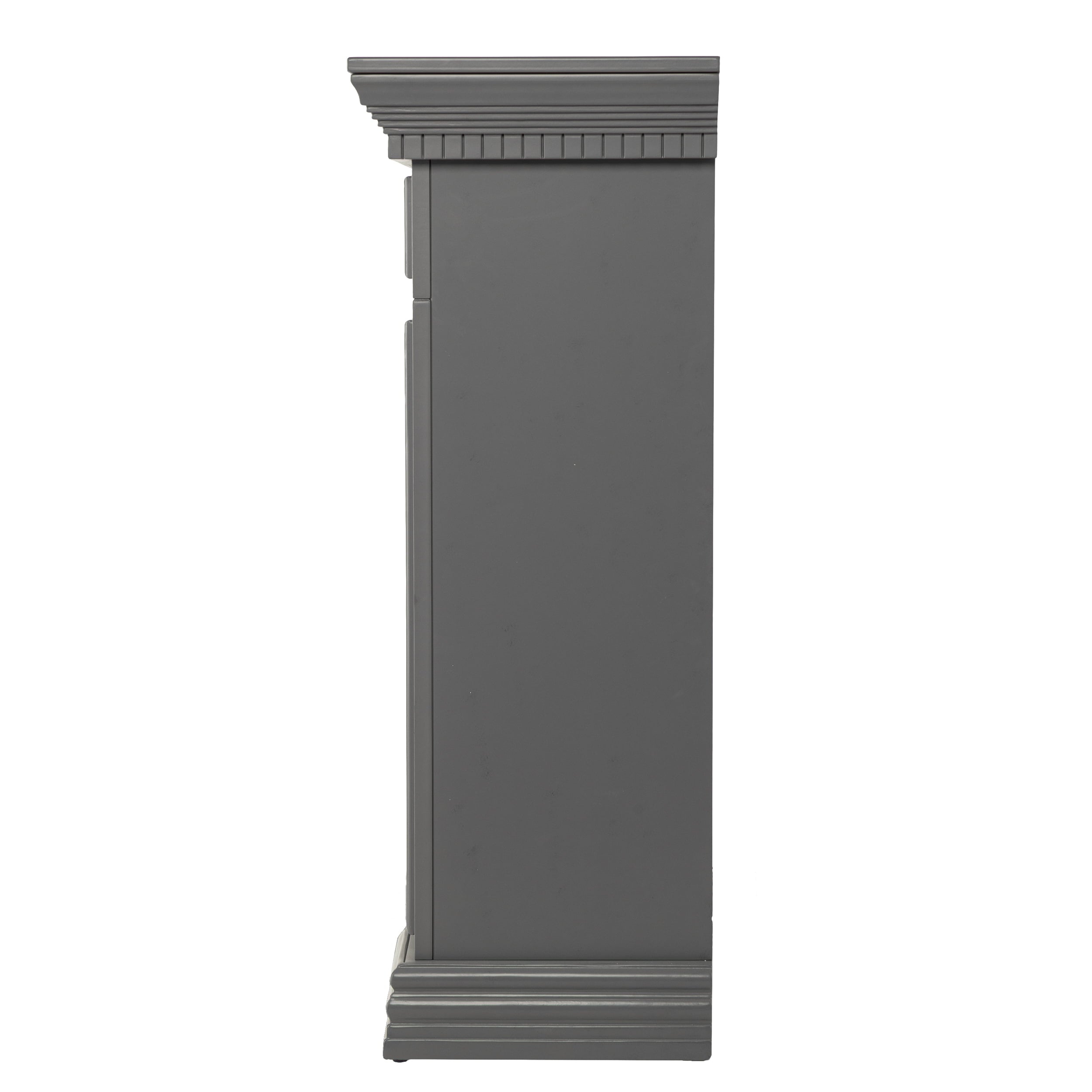 Sei Dazairee Traditional style Faux Stone Electric Fireplace in Gray W/ gray faux stone finish