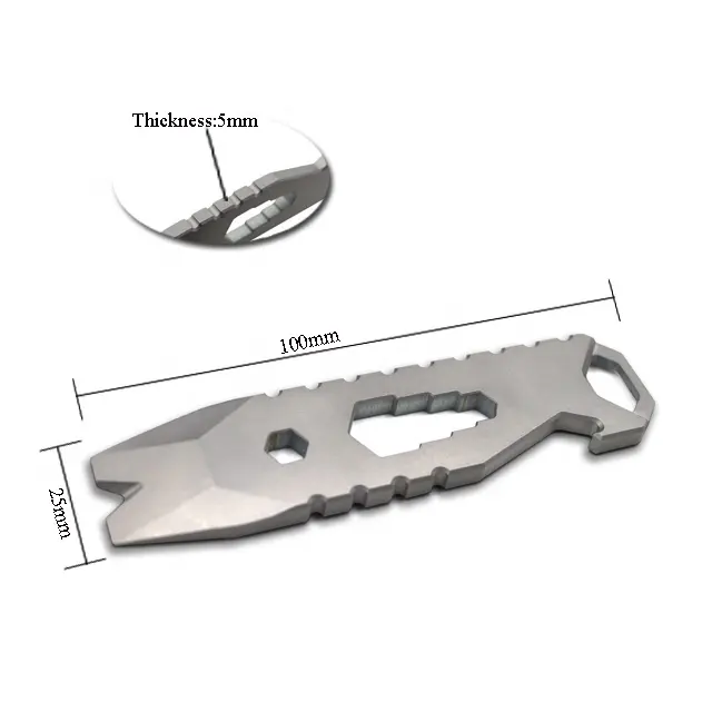 High Strength Customized Titanium Pry Bar EDC Multi Tools Survival Bottle Opener