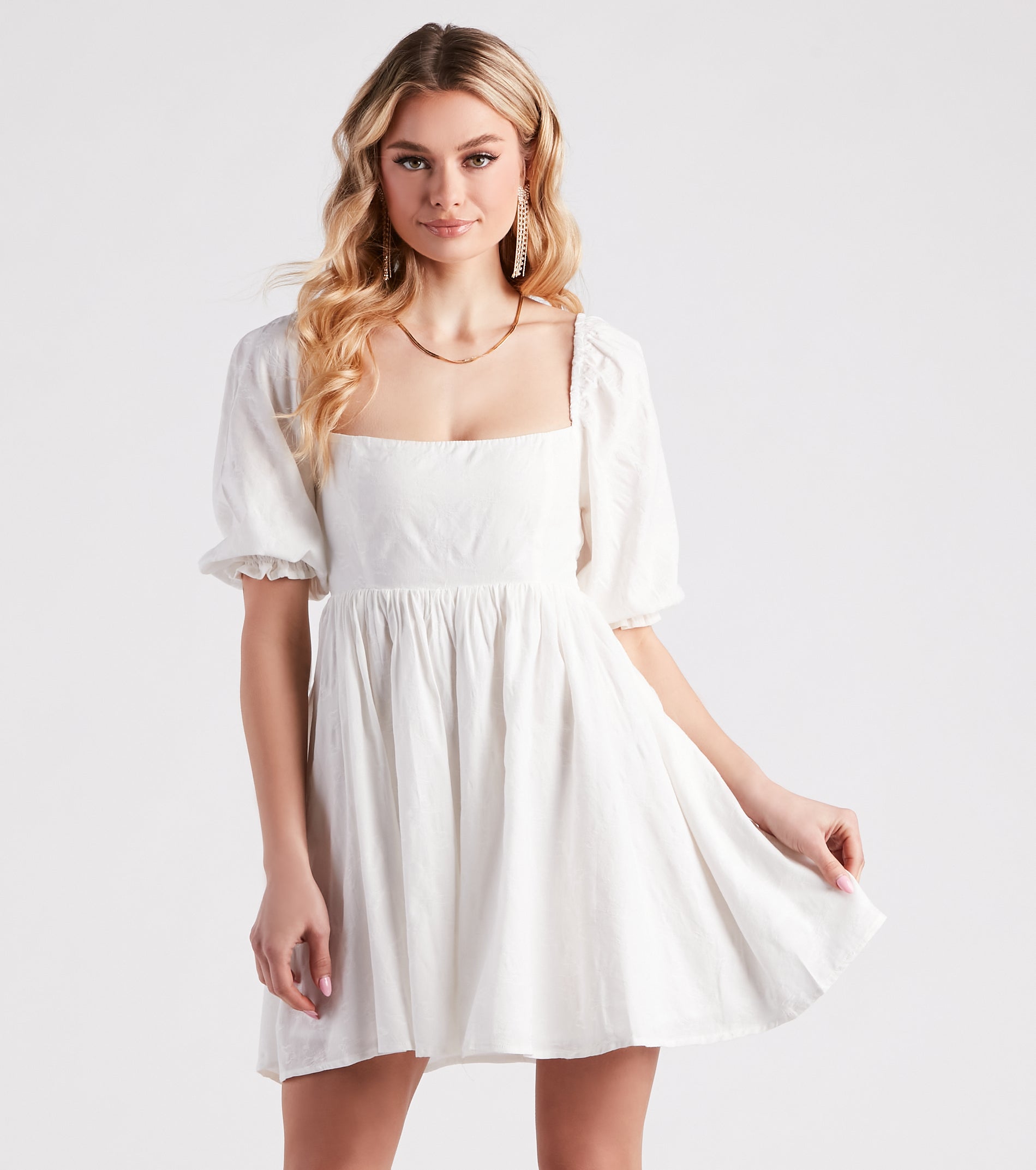 Give Me Butterflies Square Neck Skater Dress