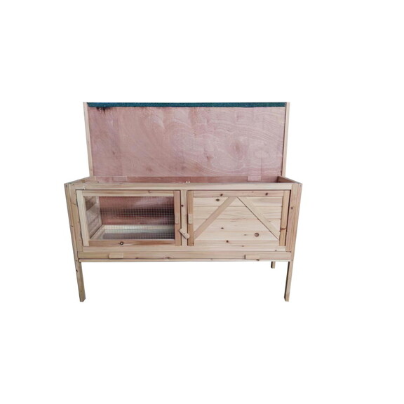 Outdoor wooden Rabbit Hutch with open up roof Guin...