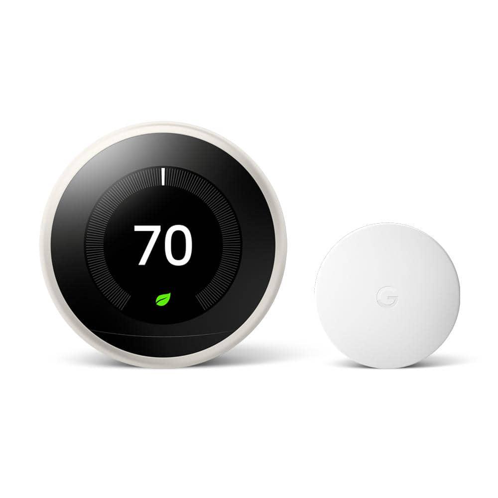 Google Nest Learning Thermostat  Smart WiFi Thermostat White  Nest Temperature Sensor