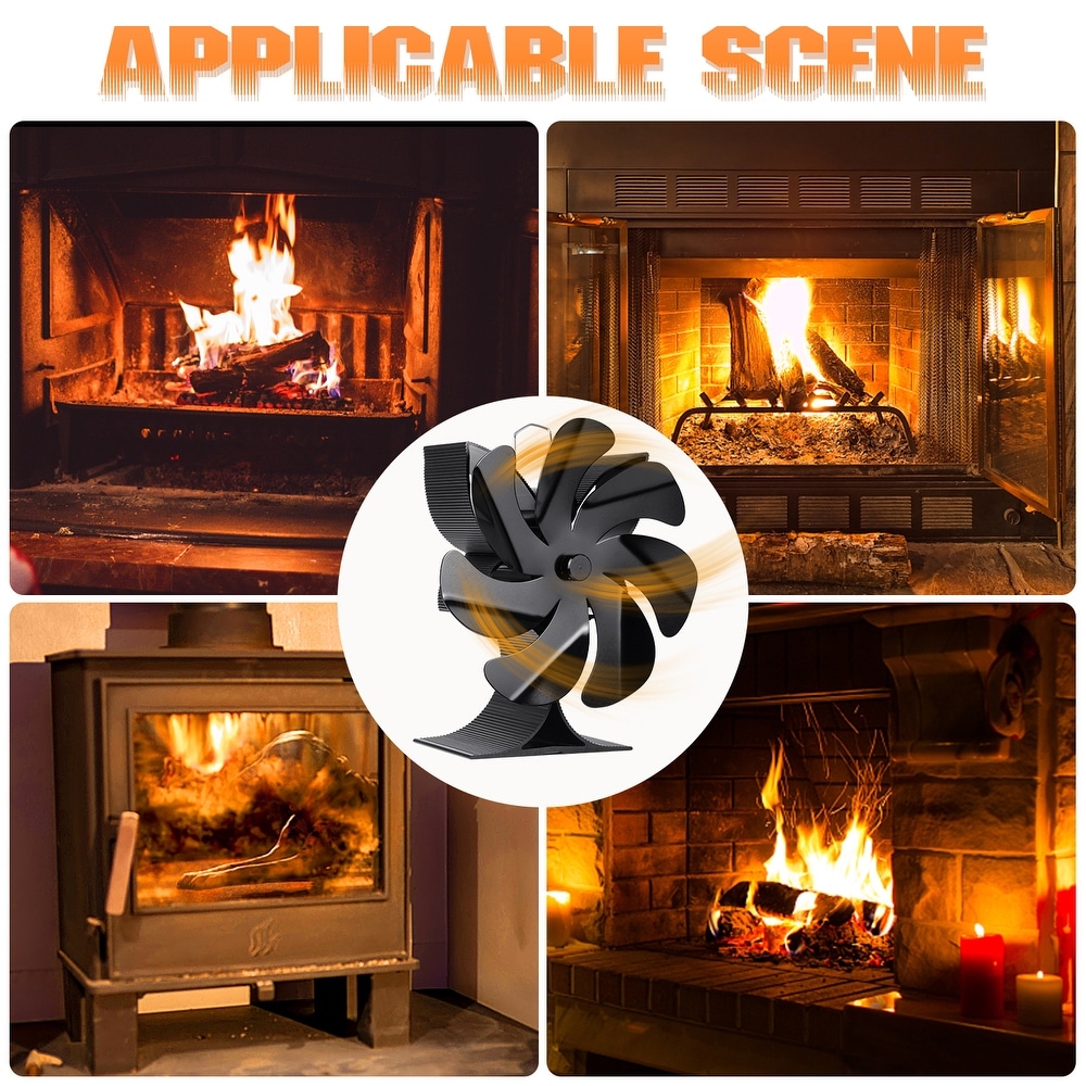 Ziss Wood Stove Fan Heat Powered for Wood/Log Burner/Fireplace by Home Complete