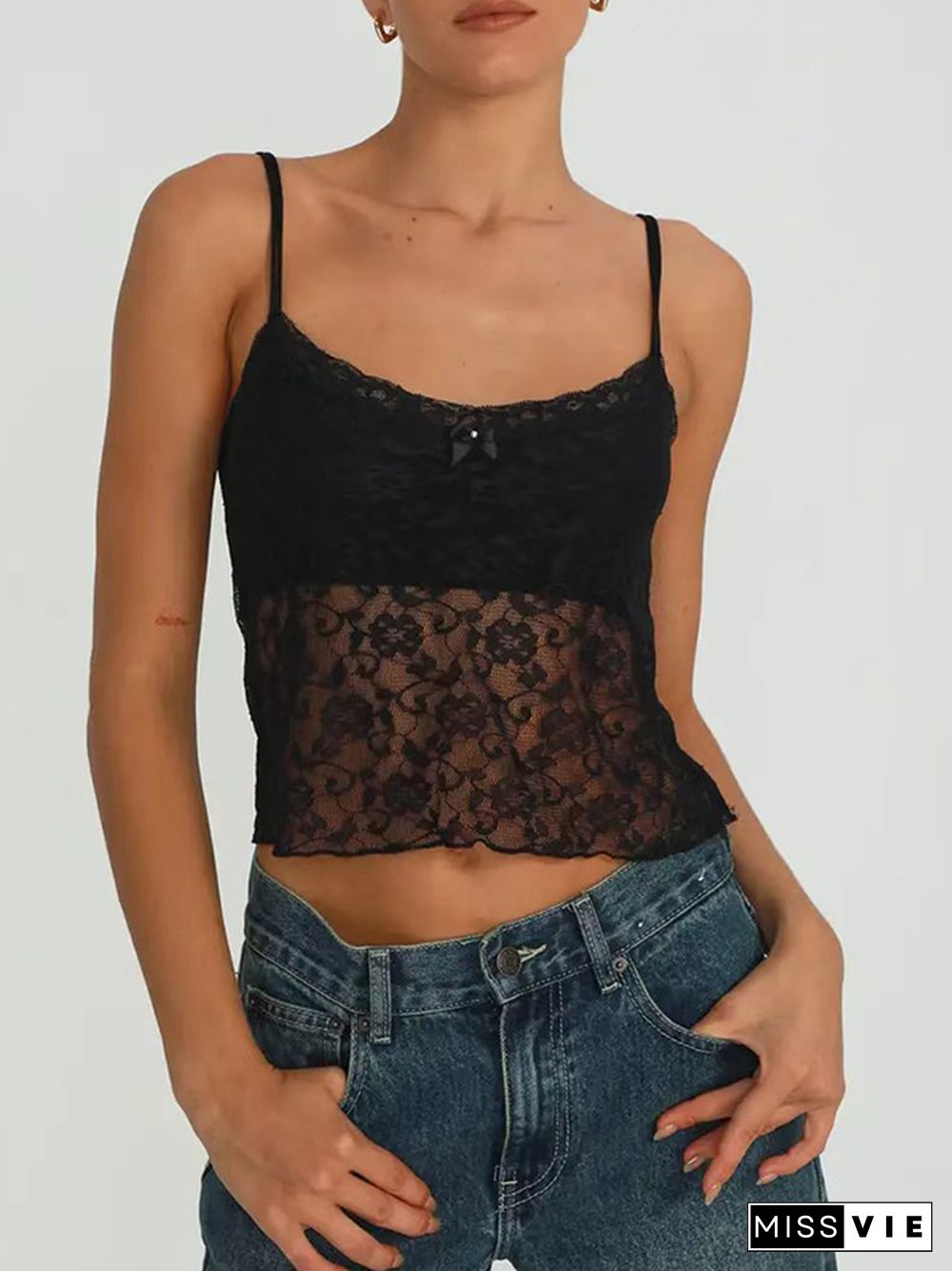 Lace See Through Cami Top