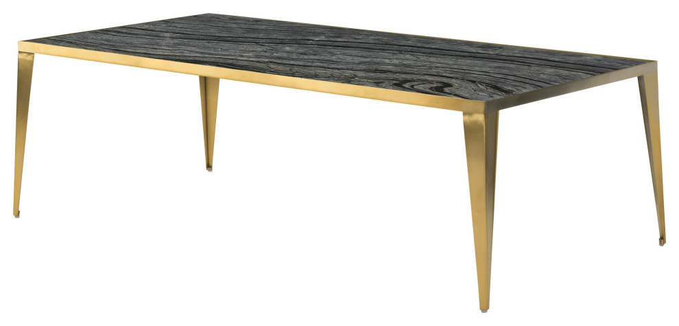 Mink Black Wood Vein Stone Coffee Table  HGNA141   Contemporary   Coffee Tables   by Kolibri Decor  Houzz