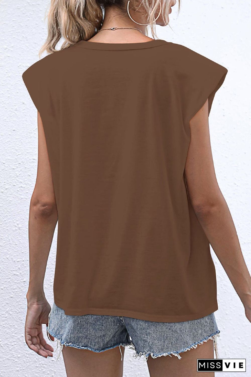 Casual Solid Split Joint O Neck T-Shirts(10 Colors)