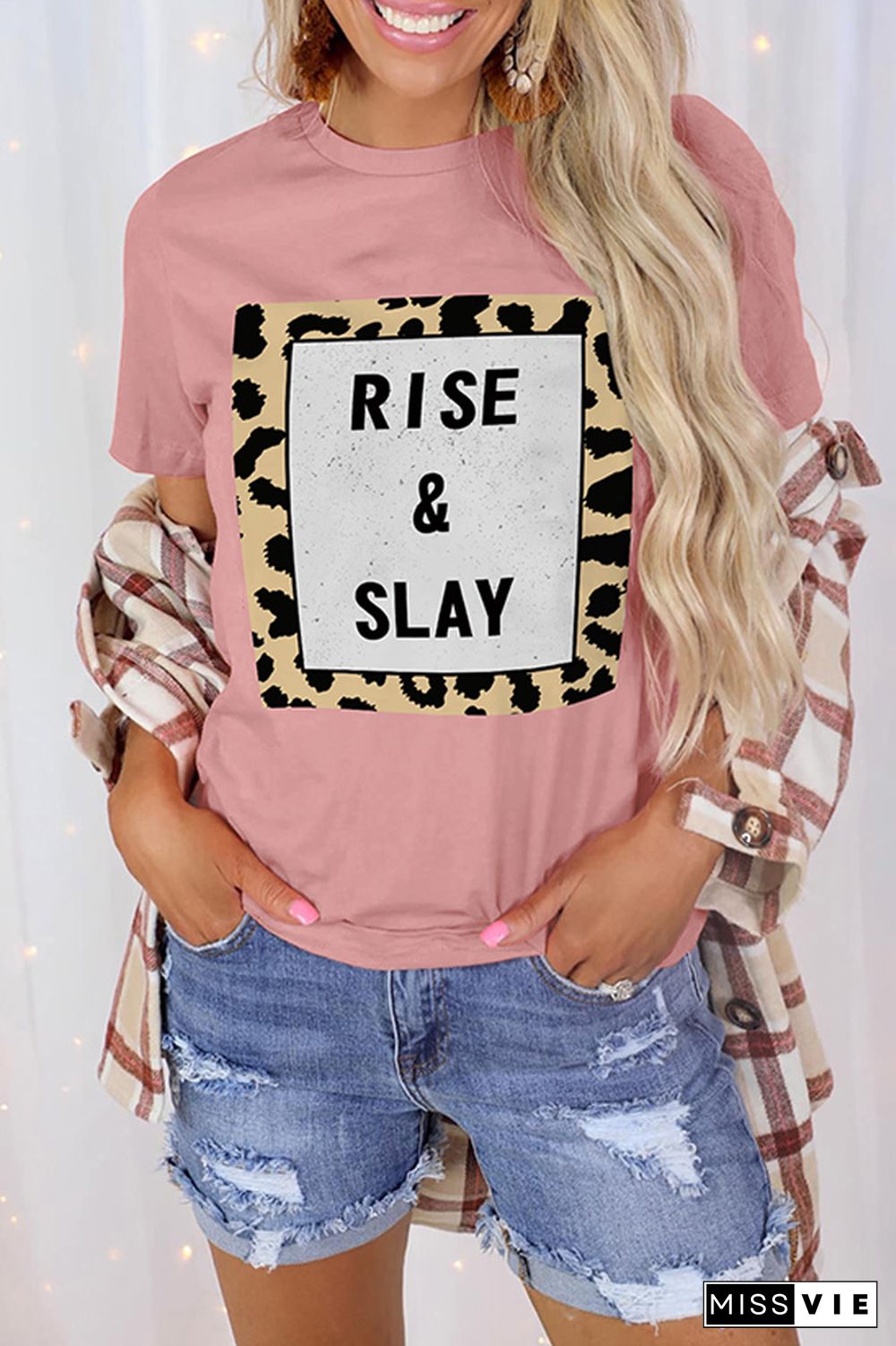 Rise&Slay Print Graphic Tees for Women Wholesale Short Sleeve T shirts Top