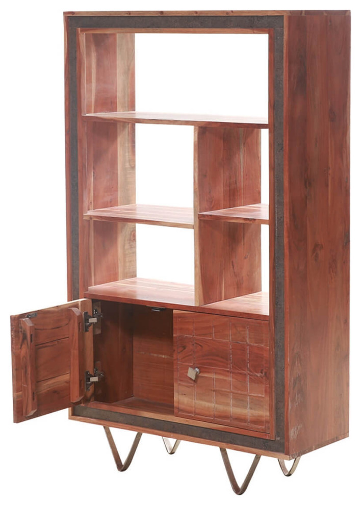 Bombora Solid Wood Open Space Contemporary Bookcase   Midcentury   Bookcases   by Sierra Living Concepts Inc  Houzz