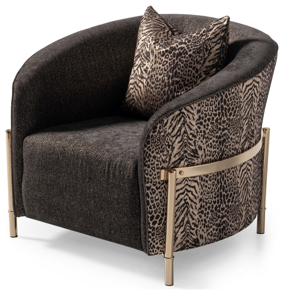 Lisbon Accent Chair  Onyx/Gold   Contemporary   Armchairs And Accent Chairs   by Michael Amini  Houzz