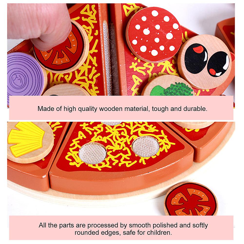 Wooden Veg Pizza Food Diy Toys Set Role Play Toys For Children Kids Learning and Educational Gift