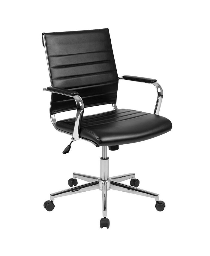 MERRICK LANE Stockholm Mid Back Home Office Chair With Pneumatic Seat Height Adjustment And 360anddeg; Swivel