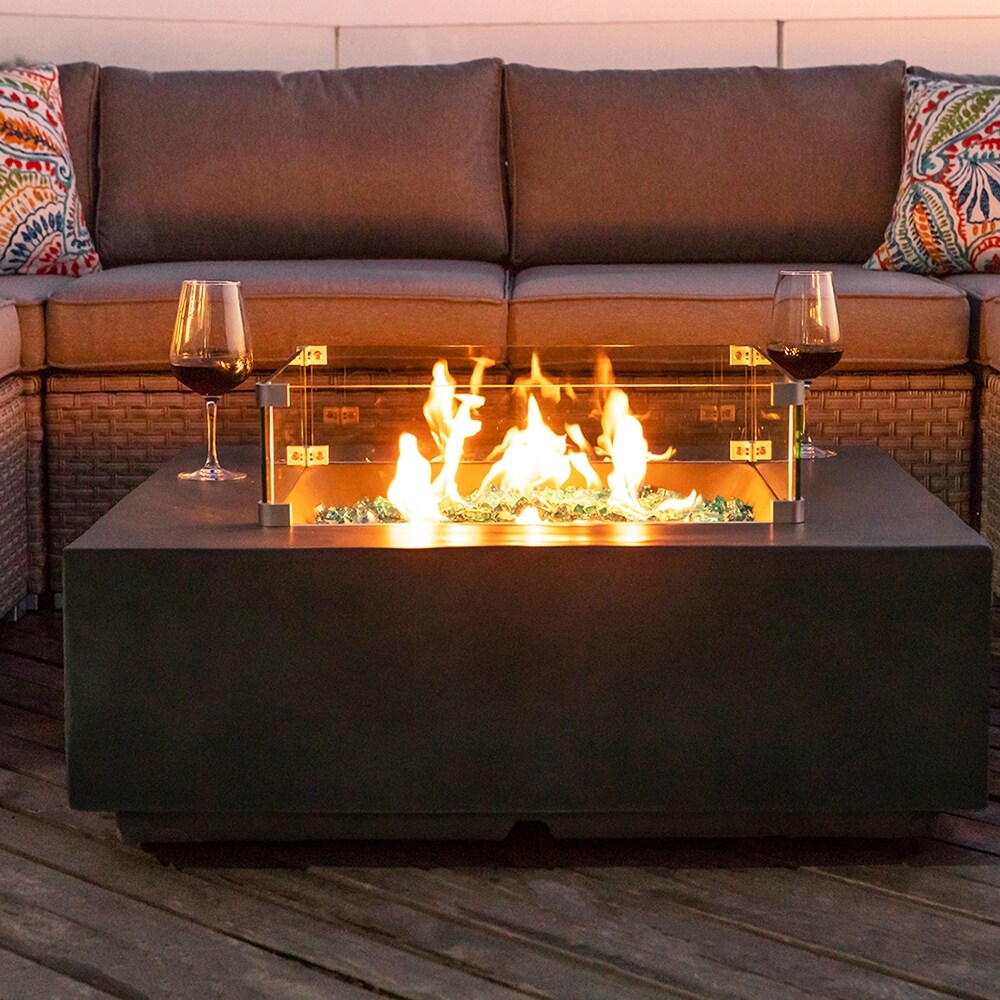 COSIEST 8 Piece Outdoor Patio Furniture Sectional Set with Fire Pit