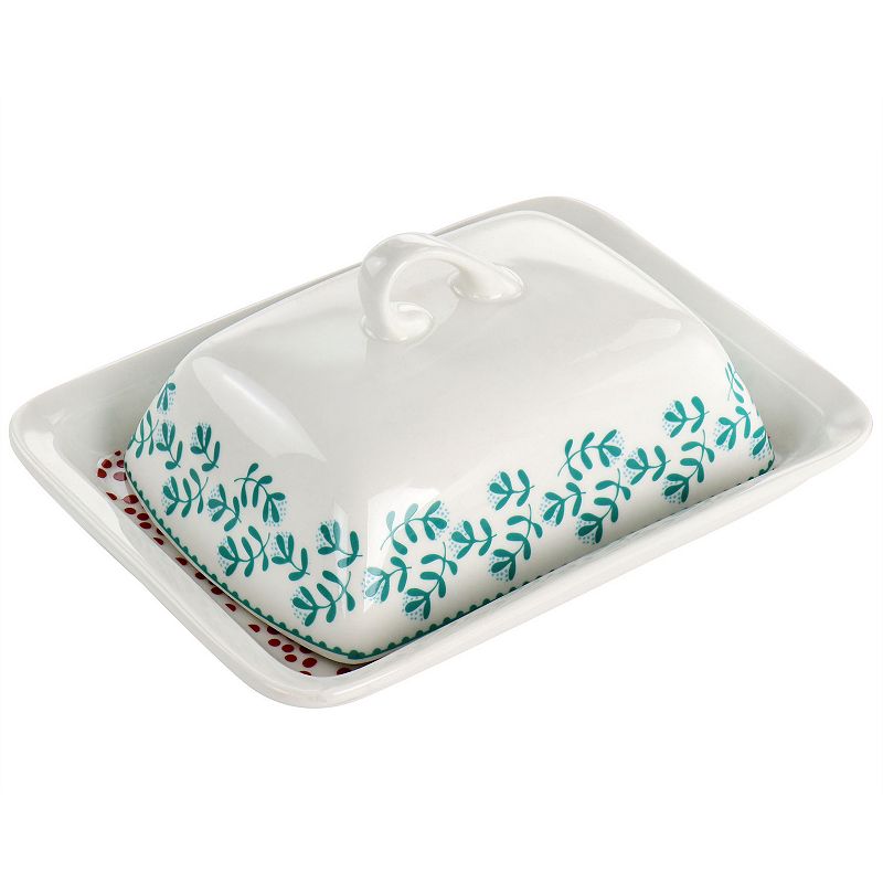 Gibson Home Village Vines 2 Piece Fine Ceramic Butter Dish