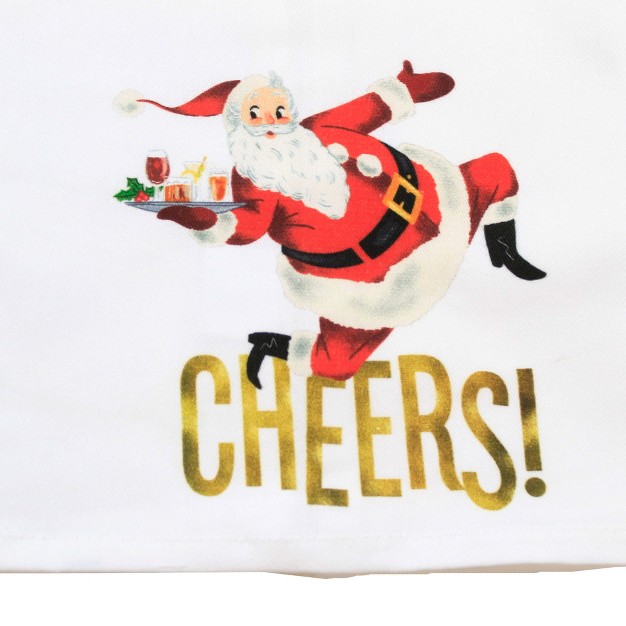 Decorative Towel Cheers Santa Two 100 Cotton Towels 28 00 Inches Kitchen 100 Cotton Beverage Mx185403c Cotton White