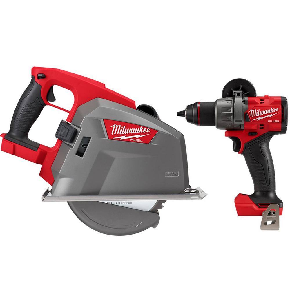 MW M18 FUEL 18-Volt 8 in. Lithium-Ion Brushless Cordless Metal Cutting Circular Saw with M18 FUEL Hammer Drill 2982-20-2904-20