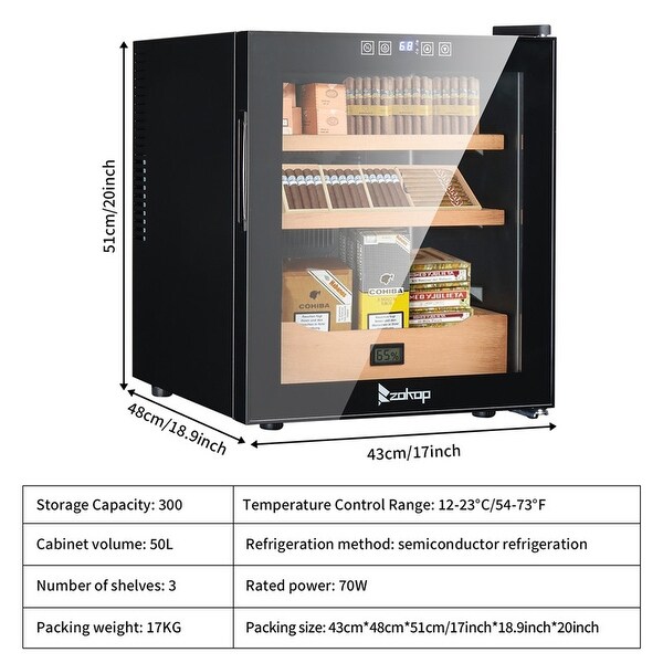 300 Cigar Cooler Humidor with Hygrometer