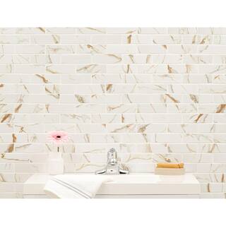 MSI Calacatta Gold Subway 11.46 in. x 11.69 in. Matte Porcelain Floor and Wall Tile (0.93 sq. ft.Each) PT-CALGLD-2X6M