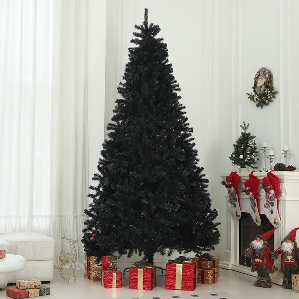 Artsy 9ft Tall Artificial Xmas Tree with 2132 Branch Tips，Auto Open，Steel Base，Holiday Décor for Home Office，Black