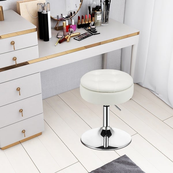 Costway Set of 4 Adjustable?Vanity Stool 360° Swivel Storage Makeup - See Details