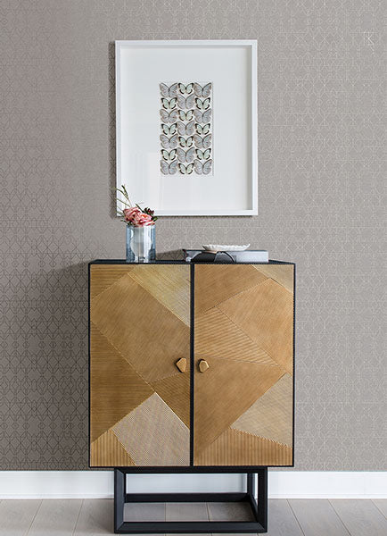 Paititi Silver Diamond Trellis Wallpaper from the Lustre Collection