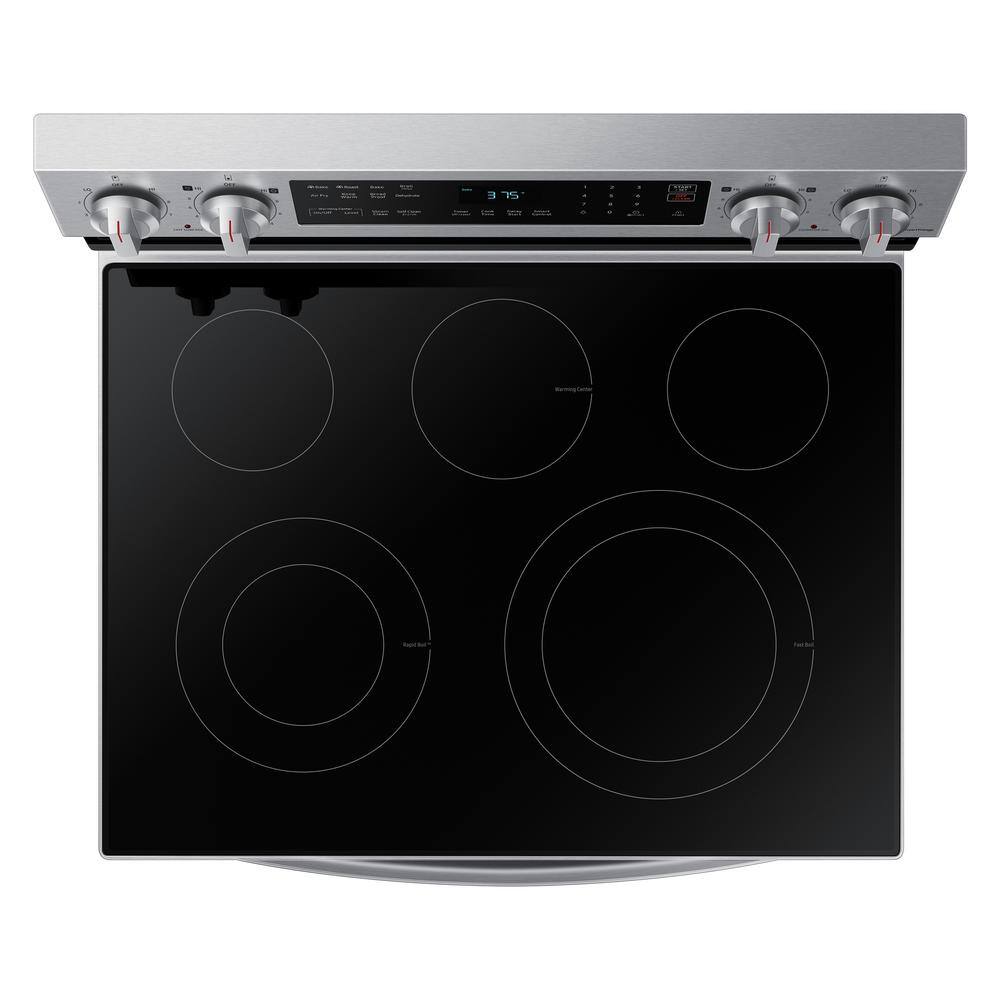  6.3 cu. ft. Smart Wi-Fi Enabled Convection Electric Range with No Preheat AirFry in Stainless Steel NE63A6511SS