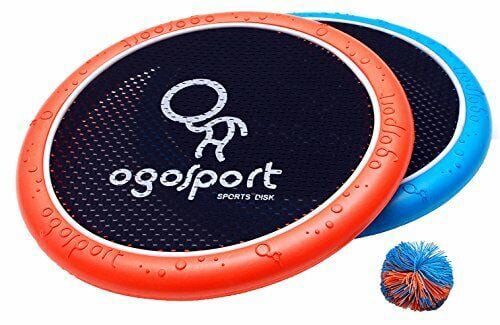 OgoDisk Mini Disc Set with OgoSoft Rubber Ball - Outdoor Bouncy Disk Game for Lawn and Pool - Throw， Toss and Catch - Kids and Adults 8+