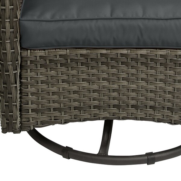 Outdoor Rattan Swivel Gliders Rocking Chair