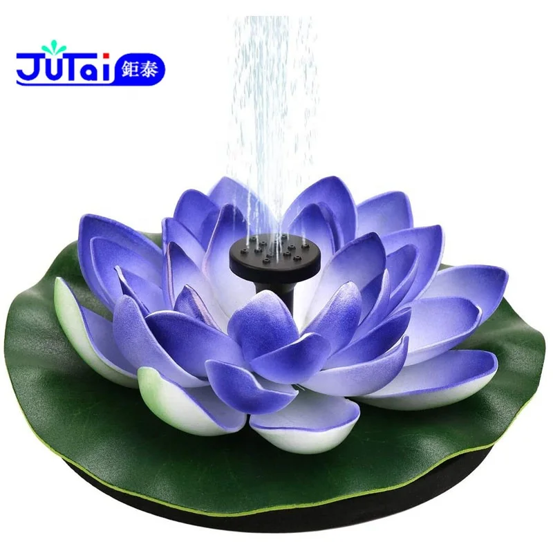 Manufacturers Supply Solar Powered Fountain Pump Lotus with LED Light  for Garden/Landscape