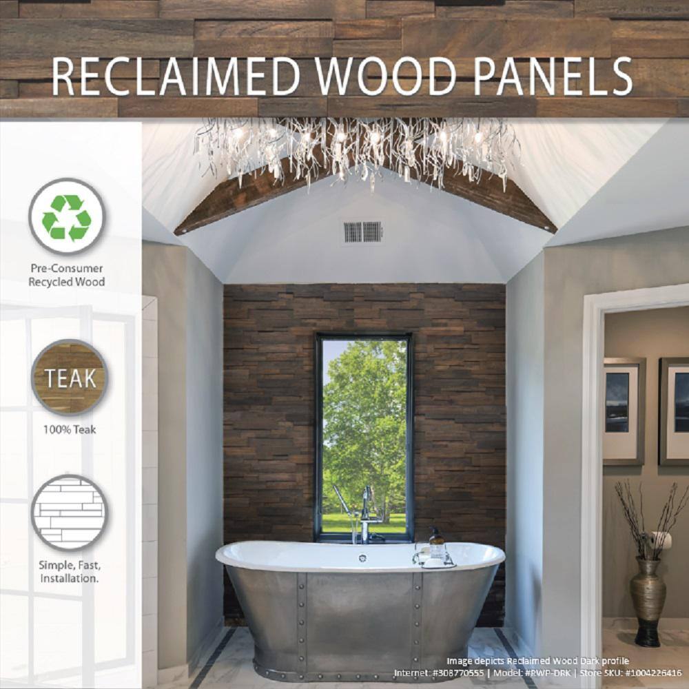 Realstone Systems Reclaimed Wood 12 in. x 24 in. x 12 in. Multi Teak Wood Wall Panel (10-PanelsBox) 139708050