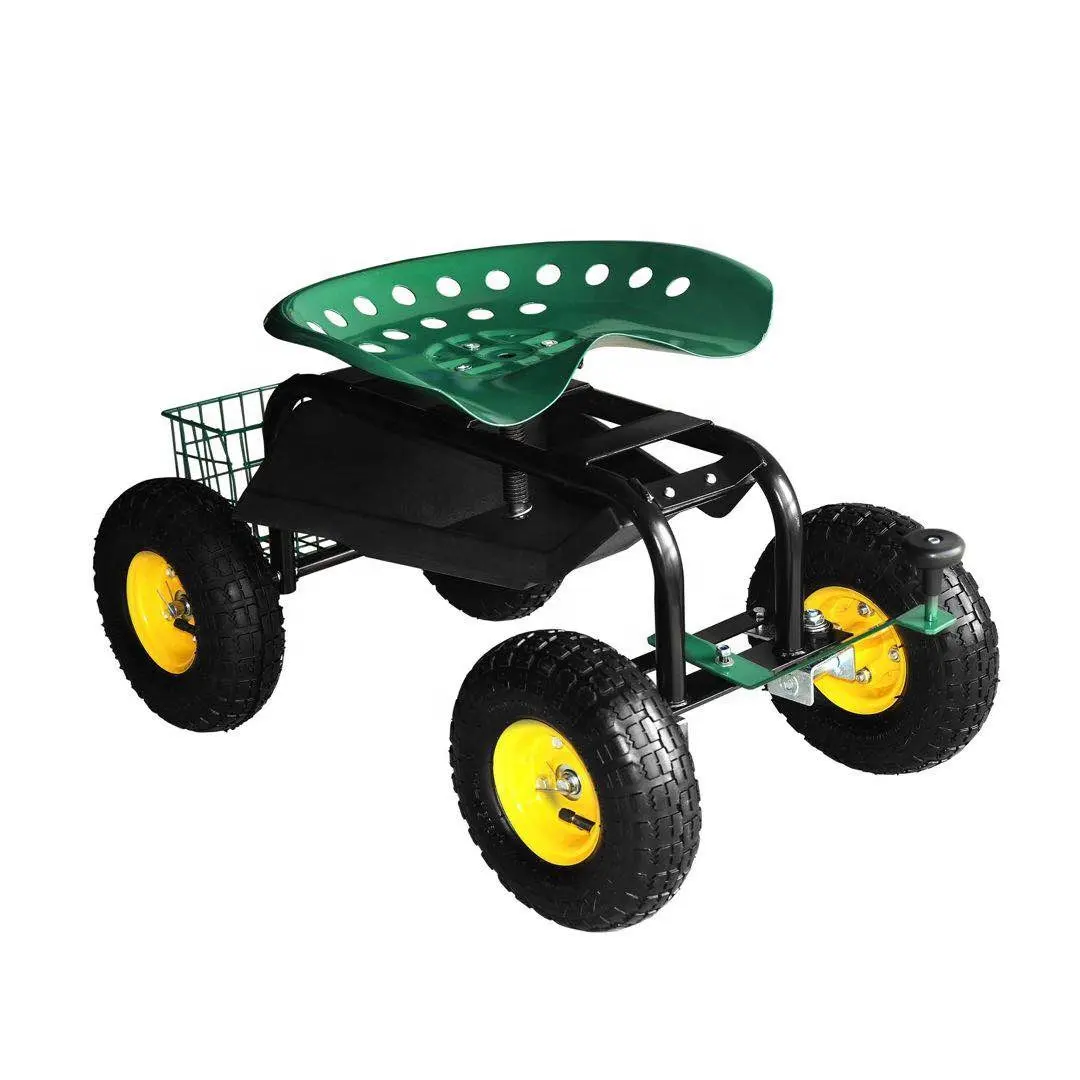 Hand Garden Carts Heavy Duty Stainless Steel Four Wheel Home Tools 4 pr Caster  four wheel