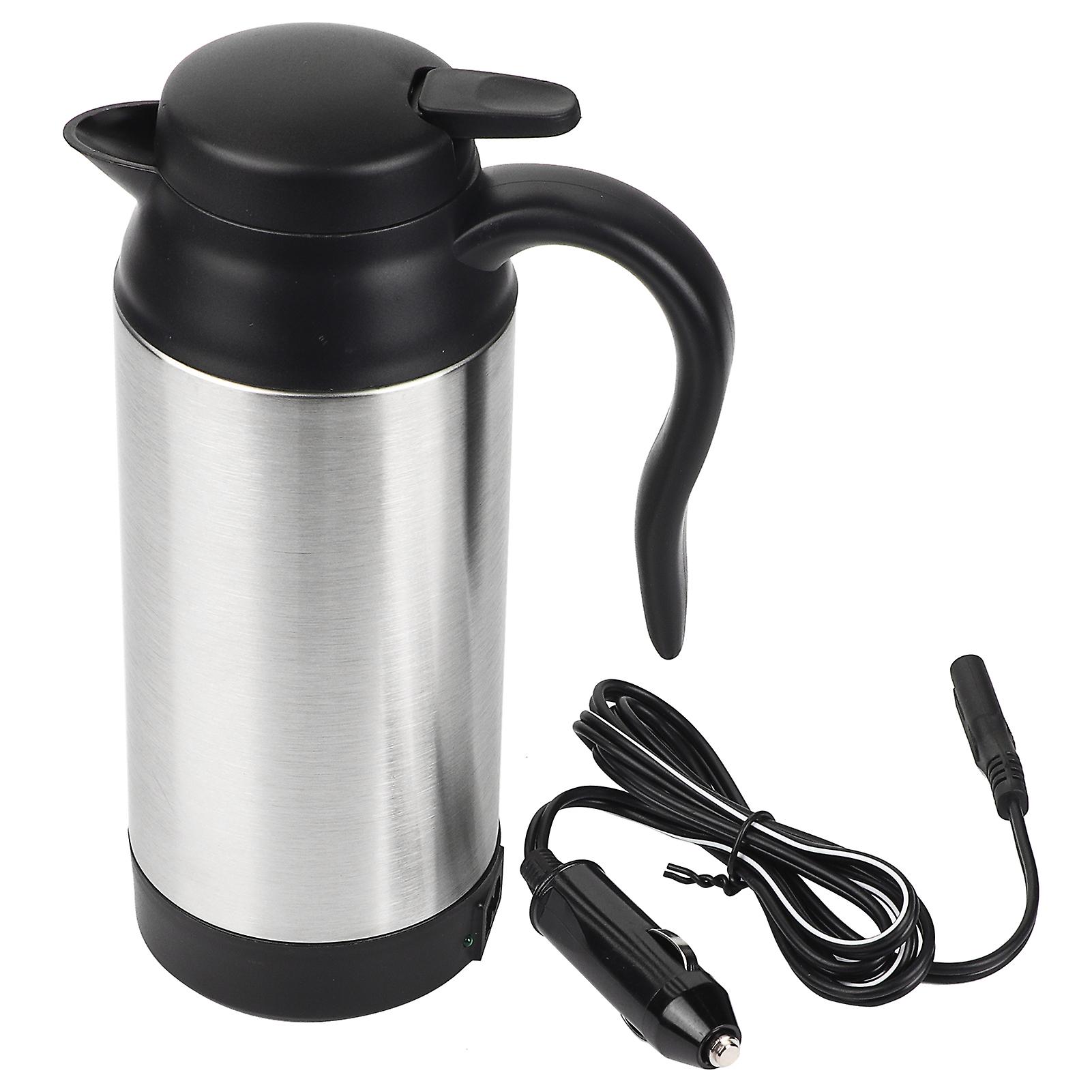 750ml Stainless Steel Car Electric Kettle Coffee Tea For Thermos Water Heating Cup 12v