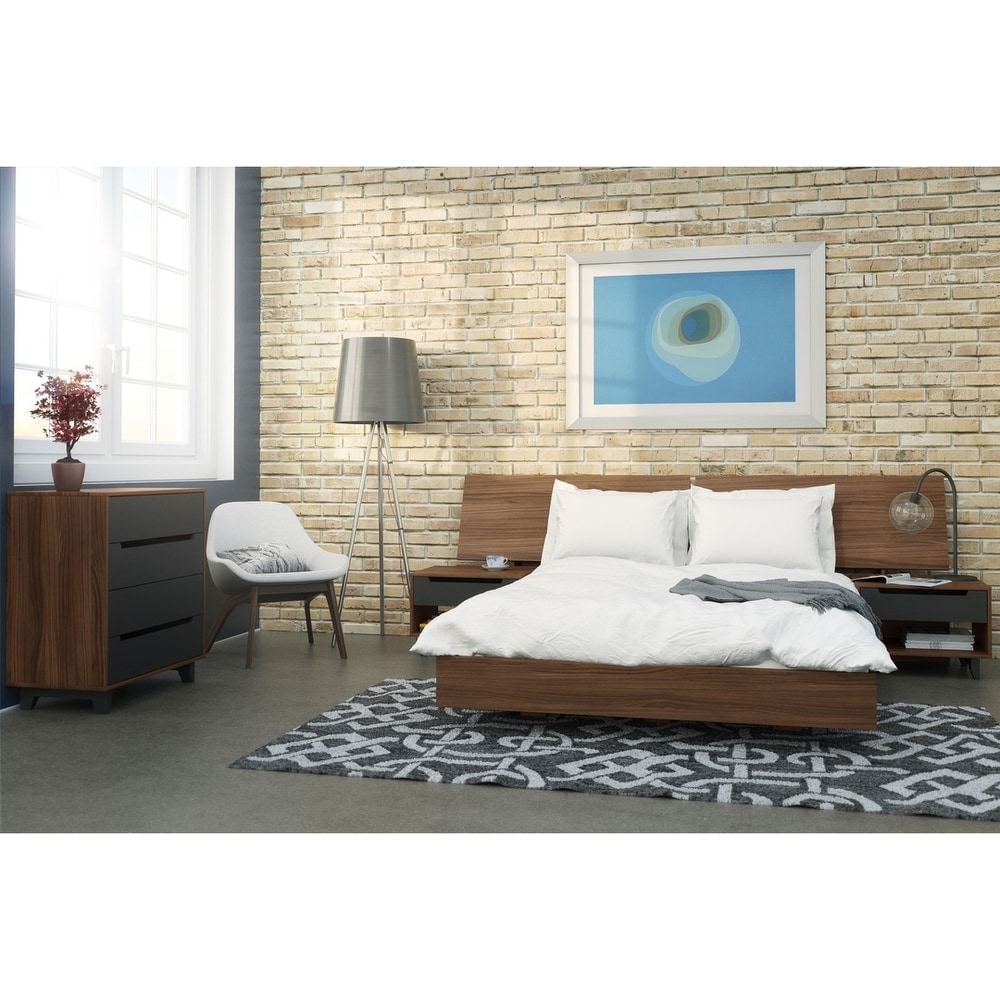 Nexera Alibi Platform Bed  Walnut