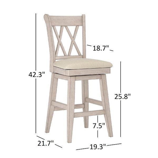 Eleanor Double X Back Wood Swivel Bar Stool by iNSPIRE Q Classic