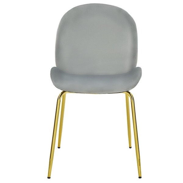 Set of 2 Velvet Accent Chairs with Gold Metal Legs - 19