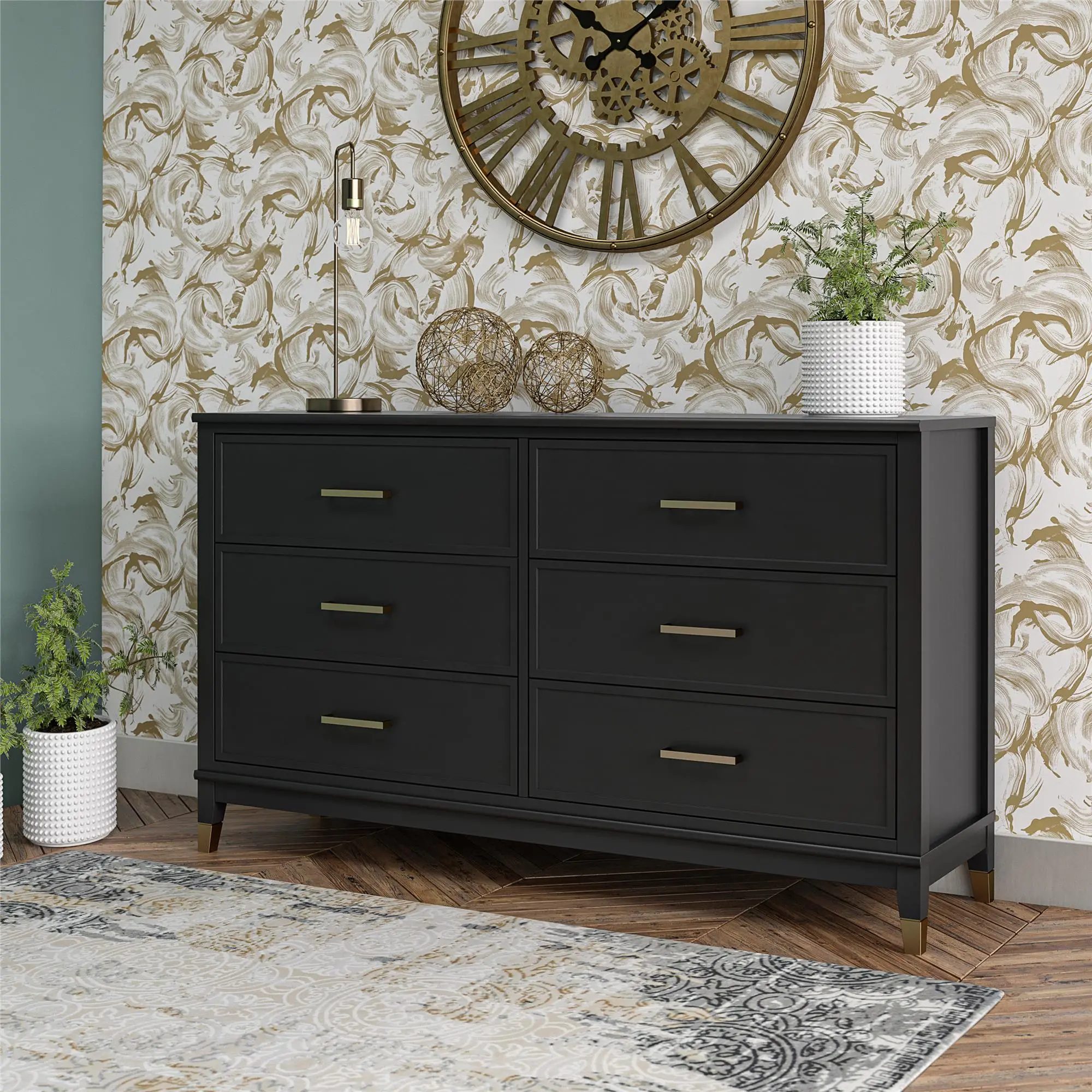 Westerleigh Black 6 Drawer Dresser