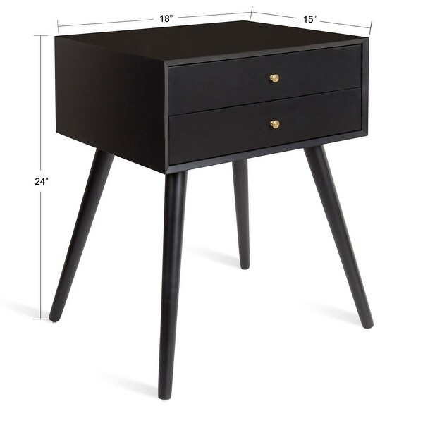 Kate and Laurel Finco Nightstand Side Table with 2 Drawers