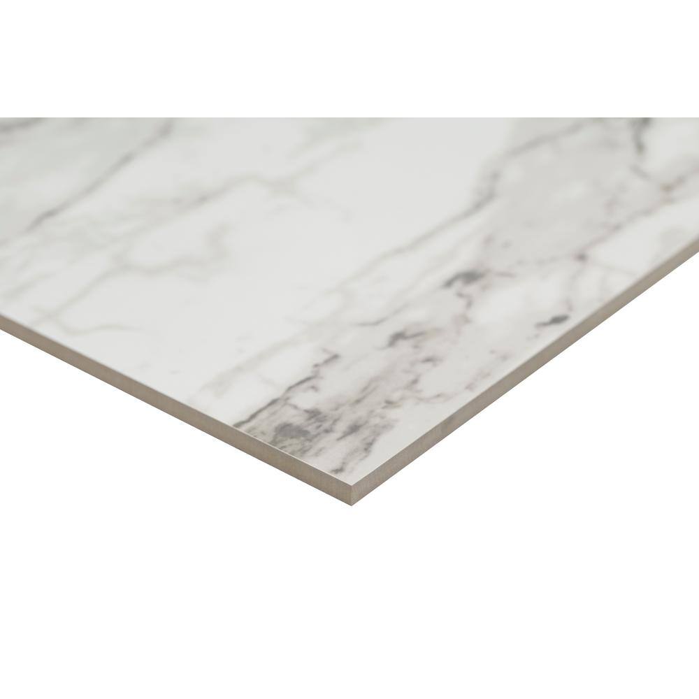 MSI Crystal Bianco 12 in. x 24 in. Polished Porcelain Marble Look Floor and Wall Tile (16 sq. ft.Case) NHDCRYBIA1224P