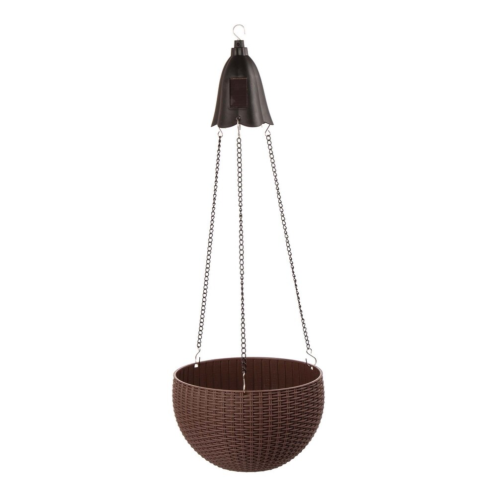 Baimuru 30 inch Height Solar Lighted Hanging Plastic Planter by Havenside Home