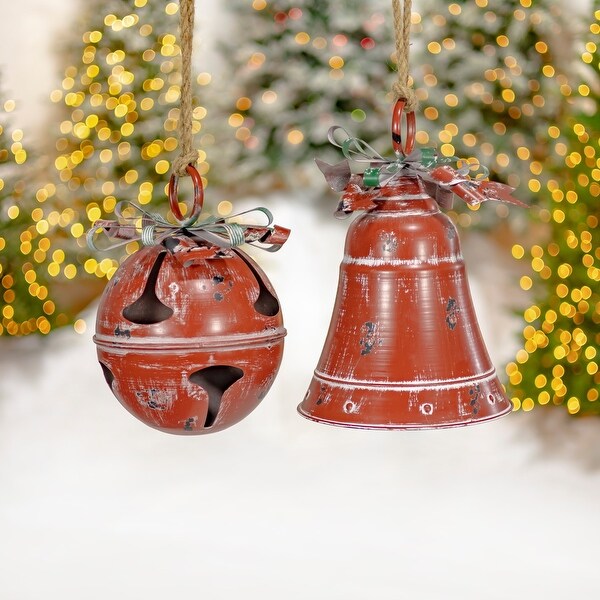 Set of 9 Assorted Style Christmas Bells