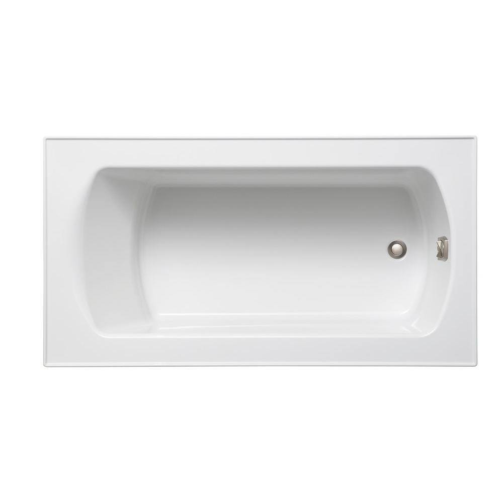 STERLING Lawson 5 ft. Rectangular Drop-in Reversible Drain Decked Bathtub in White 71261100-0