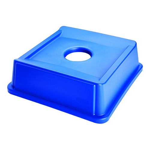 Rubbermaid FG279100DBLUE Untouchable 35/50 Gallon Square Recycling Lid， Blue